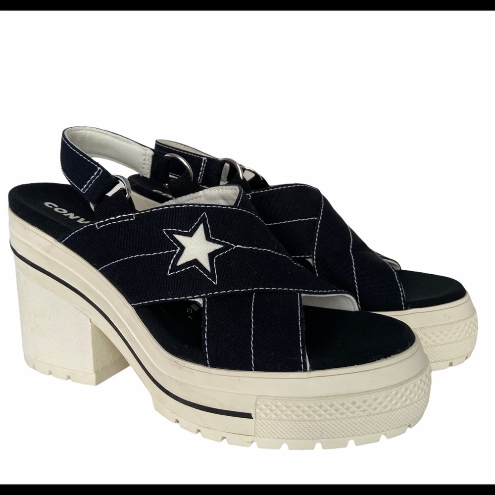 Converse One Star Heel Sandal Slip On Black 9.5